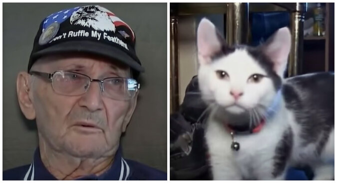 Ron and his pet cat Fluffy. Source: YouTube screenshot