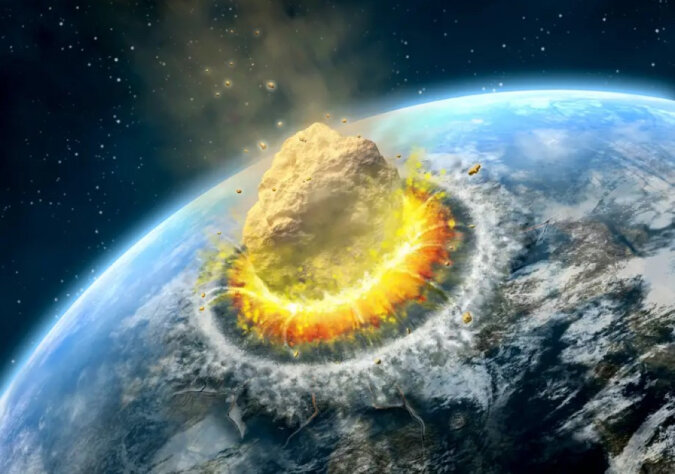 The meteorite colliding with the Earth. Source: businessinsider